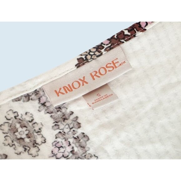 KNOX ROSE Boho Peasant Short Flutter Sleeve Peplum Blouse Top Size Small - Picture 6 of 7